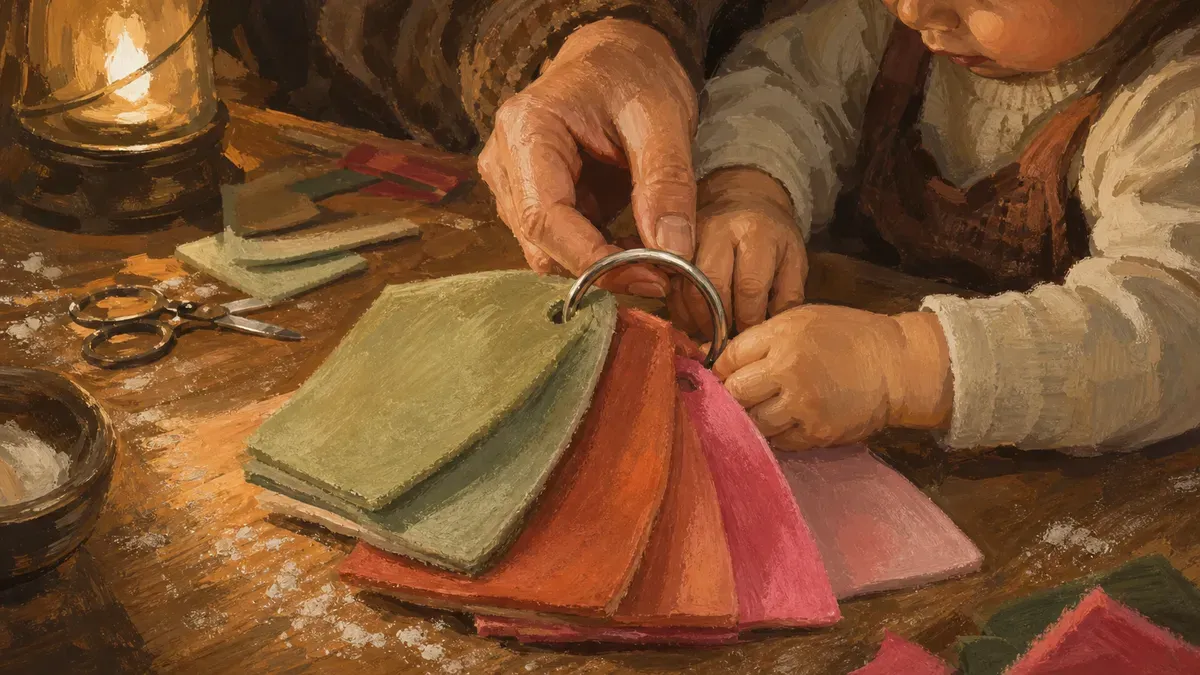 Hands assembling a felt busy book on a single binder ring for a 2-year-old
