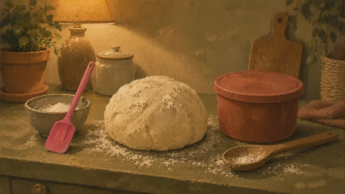 Homemade salt-and-flour playdough next to a store-bought Play-Doh tub