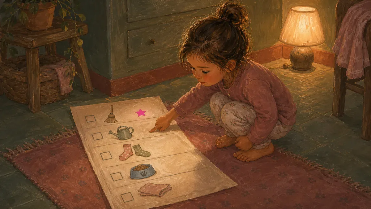 Illustrated list of simple household chores young children can do for money